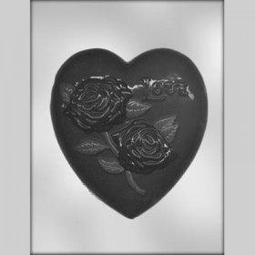 Термоформована форма "Сърце с рози и надпис любов"